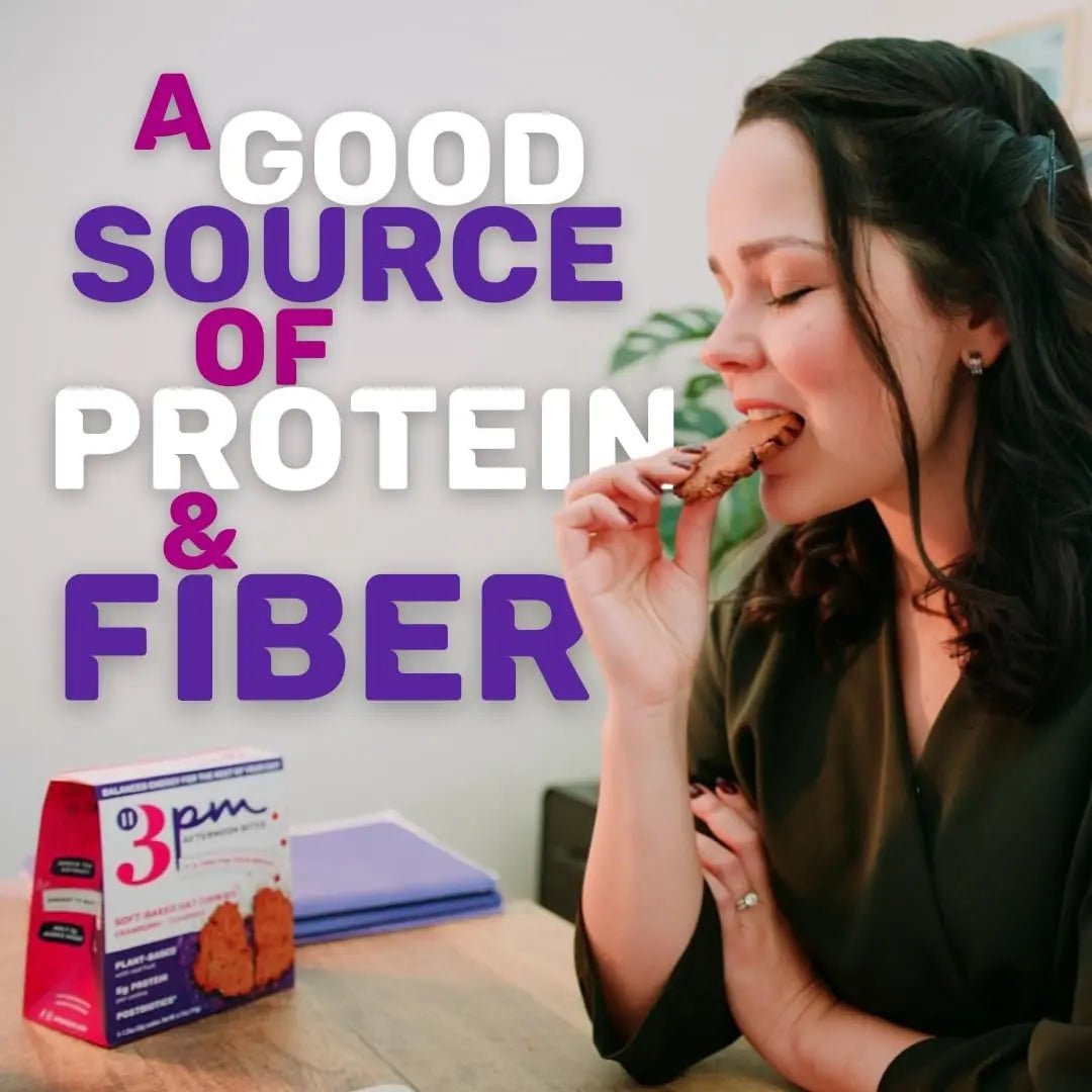 3PM Afternoon Bites Cranberry Flaxseed Cookies with Postbiotics, 5g of Protein, 15 Cookies - Maple Wellness Supplements