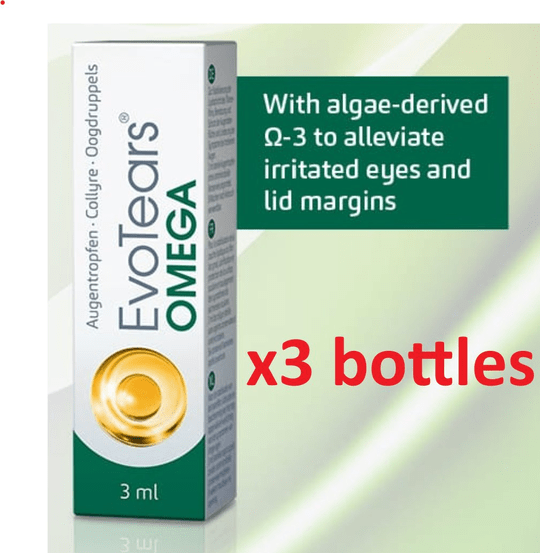 3x EvoTears Omega eye drops 3 ml - Maple Wellness Supplements