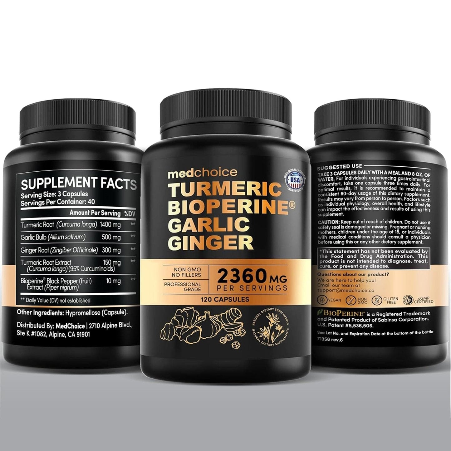 4-in-1 Turmeric Joint Support Supplements with Garlic and BioPerine - 2360 mg High Potency Herbal Blend for Mobility, Everyday Flexibility, Digestive Comfort - Maple Wellness Supplements