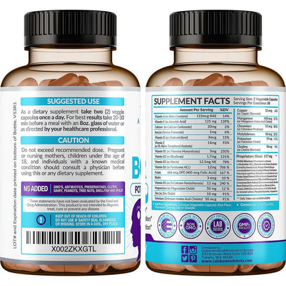 40-in-1 Brain Booster Supplements for Memory, Focus, Clarity, Energy, Performance | Natural Nootropic Brain Support Supplement with DMAE, Bacopa Monnieri & More | For Men & Women | 120 V Capsules - Maple Wellness Supplements
