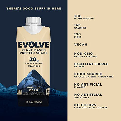 Evolve Plant Based Protein Shake, Vanilla Bean, 20g Vegan Protein, Dairy Free EvolveBuy Supplements Australia