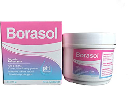 Borasol Antiseptic Powder Refreshing Deodorant and Vaginal Wash 4 OZ FQQFBuy Supplements Australia