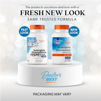 Doctors Best Synergistic Glucosamine MSM Formula, Joint Support, Non-GMO, Gluten Free, Soy Free 180 Capsules Doctor's BESTBuy Supplements Australia
