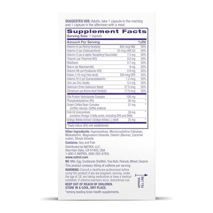 Natrol Cognium Complete, Dietary Supplement for Brain Health, Brain Health Supplements for Adults, 60 Capsules, 30 Day Supply NatrolBuy Supplements Australia