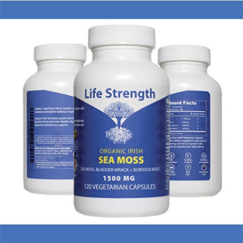Life Strength Organic Sea Moss 120 CT Wildcrafted Irish Sea Moss and Bladderwrack Burdock Life StrengthBuy Supplements Australia