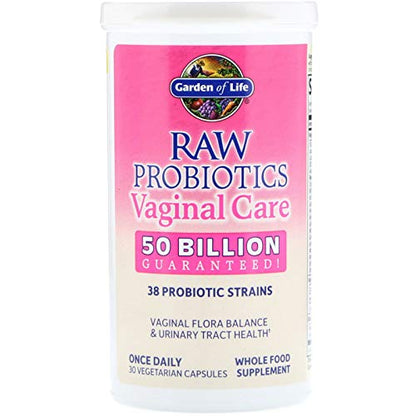 Raw Probiotics Vaginal Care, 30 Vegetarian Capsules - Garden of Life, promote yeast balance Garden of LifeBuy Supplements Australia