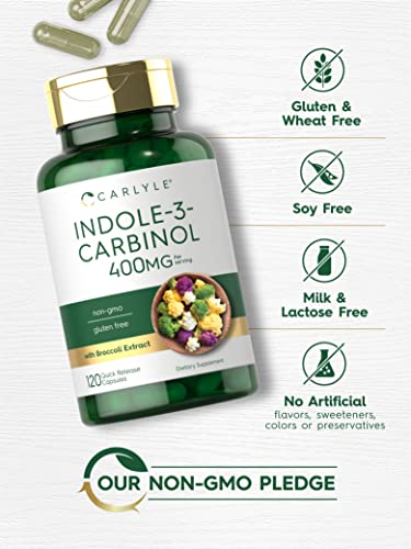 Carlyle Indole-3-Carbinol (I3C) 400mg | 120 Capsules | Advanced Formula CarlyleBuy Supplements Australia