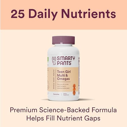 SmartyPants Teen Girl Multivitamin Gummies: Omega 3 Fish Oil (EPA/DHA), Vitamin D3 SmartyPantsBuy Supplements Australia