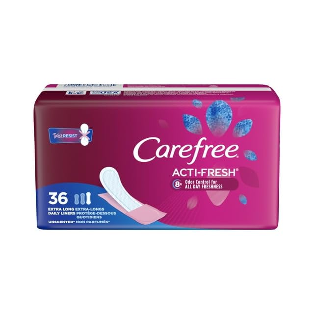 Carefree Liners Extra Long- Pantiliners for Women 36 Count (Pack of 3), Set with Feminine Flushable Msupps.comBuy Supplements Australia
