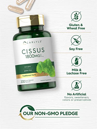Carlyle Cissus Quadrangularis 1800mg | 200 Capsules | Traditional Herb Extract CarlyleBuy Supplements Australia