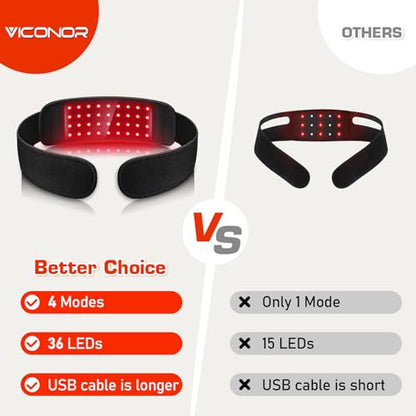 Red Light Therapy Belt for Neck, Near Infrared Light Therapy Belt Wearable Infrared Neck Wrap ViconorBuy Supplements Australia