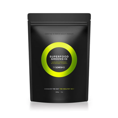 Tropeaka Superfood Greens + D - Antioxidant Green Powder for Energy, Immune System, & Gut Health, Rich in Chlorophyll & Essential Nutrients, Vitamin D, Vegan, Gluten Free, Non-GMO - 7oz (20 Servings) TropeakaBuy Supplements Australia