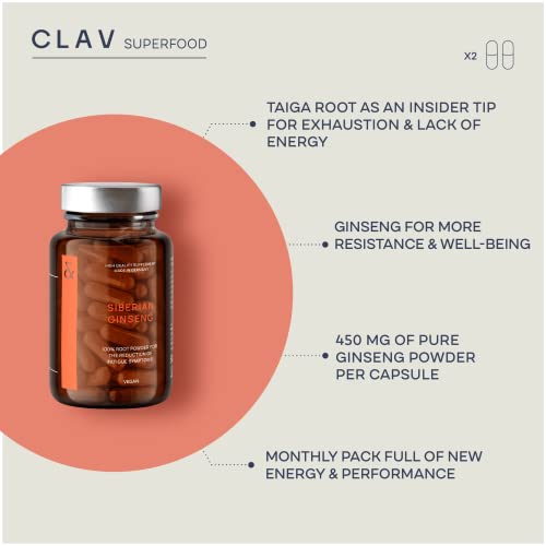 CLAV® Siberian Ginseng - 900mg Eleuthero Root Powder - Energy Supplement CLAVBuy Supplements Australia