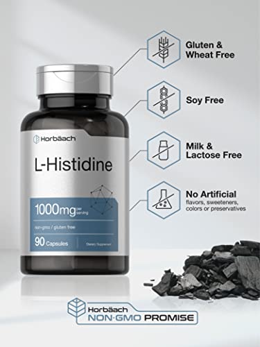 Horbaach L-Histidine 1000mg 90 Capsules | Non-GMO and Gluten Free | Pharmaceutical HorbäachBuy Supplements Australia