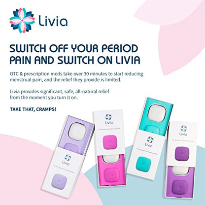 Livia Menstrual Pain Relief Device, Purple - The Off Switch for Period Pain - Portable Unit with Stick LiviaBuy Supplements Australia