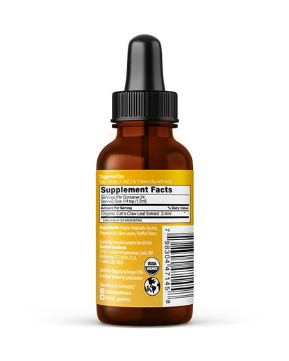 Cat's Claw Extract Joint Support - Herbal Supplement for Joint and Muscle Function, Immunity, Heart Support - Gluten Free - Superior Absorption - Organic Liquid 1oz - Herbal Goodness (1 bttl) Herbal GoodnessBuy Supplements Australia