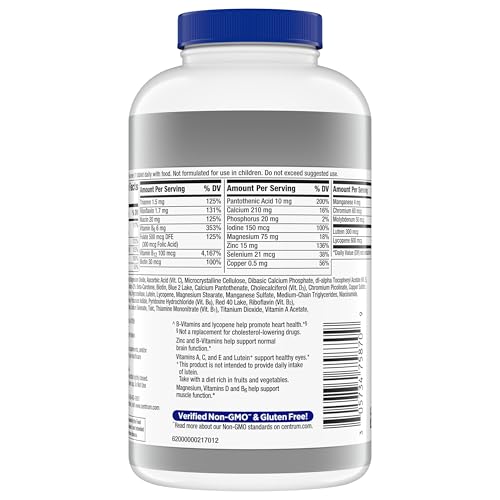 Centrum Silver Men's 50+ Multivitamin with Vitamin D3, B-Vitamins, Zinc for Memory and Cognition - 200 Tablets
