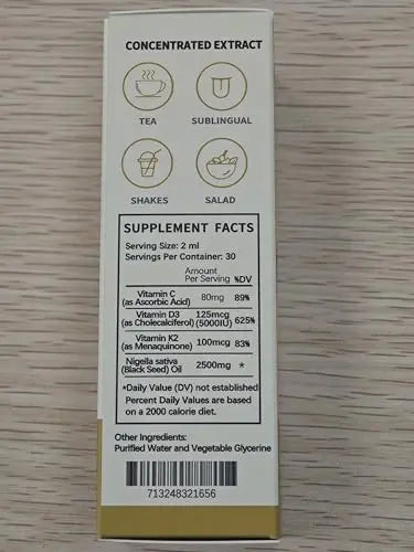 NaturePlanet Organic Soursop Bitters and Black Seed Oil Drops Bundles with Vitamins D3, K2, B6, C | NaturePlanet