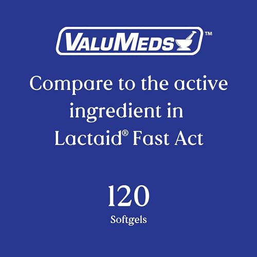 ValuMeds Fast Acting Dairy Relief Lactose Enzymes, 120 Softgels, Help Prevent Gas ValuMedsBuy Supplements Australia
