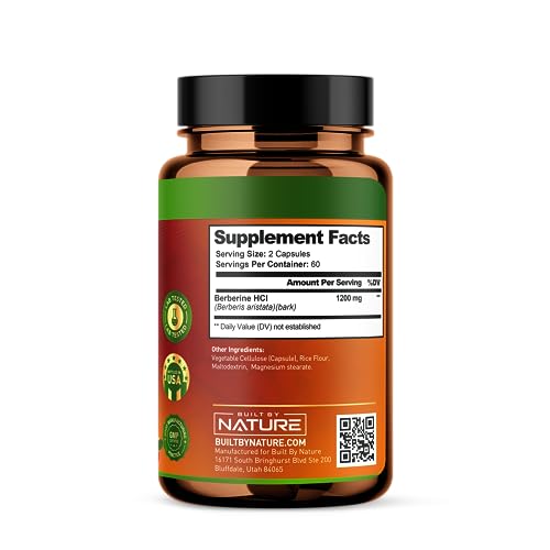 Berberine 1200mg - 100% Pure Berberine HCl Supplement, High Strength Berberine Built by NatureBuy Supplements Australia