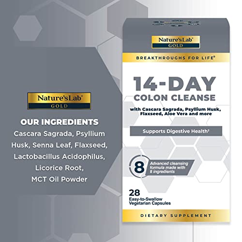 Nature's Lab Gold 14 Day Colon Cleanse* - Blend of Probiotics, Fiber, Flavonoids Nature's LabBuy Supplements Australia