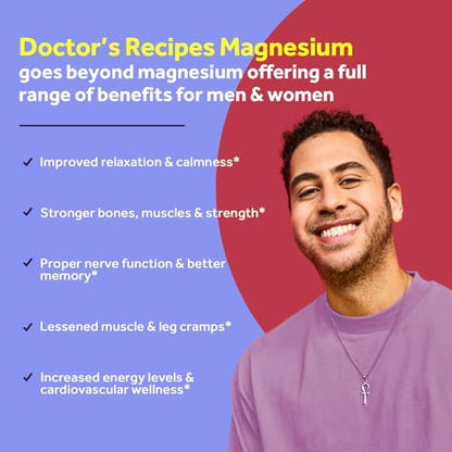 Doctor's Recipes Magnesium Glycinate for Men & Women, 100mg Elemental Mag, 90 Caps Doctor's RecipesBuy Supplements Australia