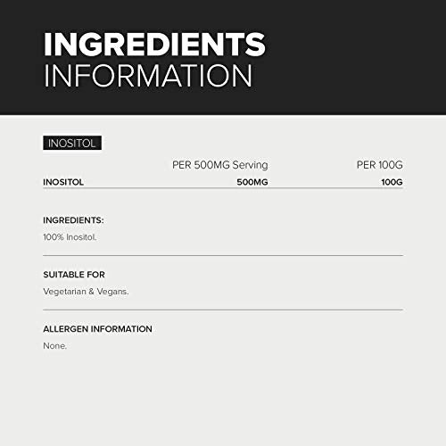 Bulk Pure Inositol Powder, 100 g, Packaging May Vary BulkBuy Supplements Australia