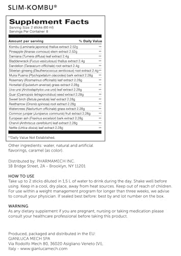 Gianluca Mech - Slim-Kombu, Keto Compliant Slimming Tonic, Gluten Free Dietary Supplement GIANLUCA MECH SpABuy Supplements Australia