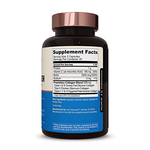 Live Conscious Beyond Collagen Multi Collagen Capsules - Types I, II, III, V & X Live ConsciousBuy Supplements Australia