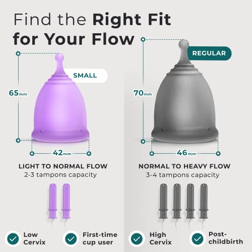 Ecoblossom Complete Menstrual Cup Kit - Small & Large Reusable Period Cups, Silicone Sterilizer EcoBlossomBuy Supplements Australia