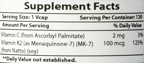 Best Naturals MK-7 Vitamin K2 100 mcg 120 Vcaps Best NaturalsBuy Supplements Australia