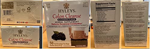 Hyleys Colon Cleanse Tea Blackberry Flavor - 50 Tea Bags (1 Pack) HYLEYSBuy Supplements Australia