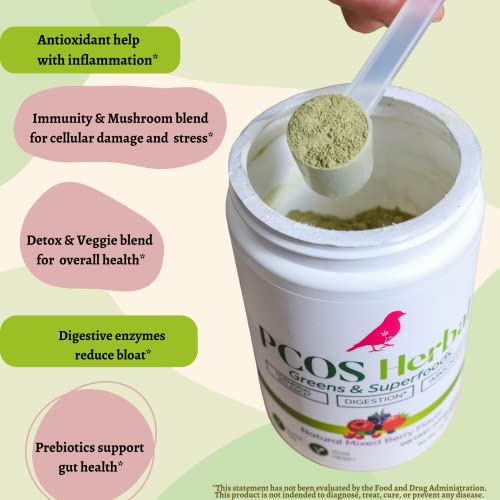 PCOS Herbal Green Superfood Probiotic Powder Mix: Hormonal Balance, Energy Boost PCOS Herbal TeaBuy Supplements Australia