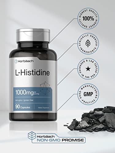 Horbaach L-Histidine 1000mg 90 Capsules | Non-GMO and Gluten Free | Pharmaceutical HorbäachBuy Supplements Australia