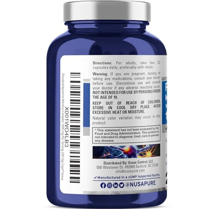 NusaPure Phosphatidylserine Memory Ultimate Complex 1000mg 200 Vegetarian Caps NusaPureBuy Supplements Australia