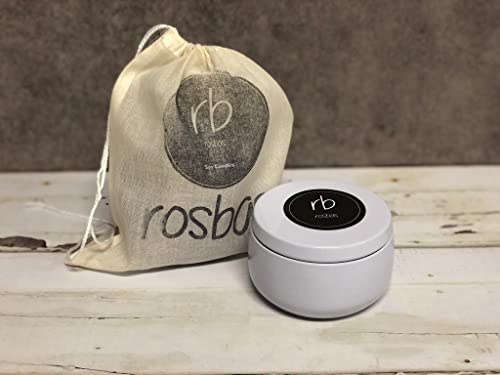 Rosbas Candle, Fraser Fir Scented, Natural Soy Wax, White Metallic Tin, 6 oz, Cotton Wick, Long Burn Time rosbasBuy Supplements Australia