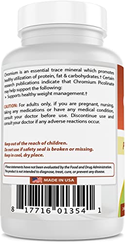 Best Naturals Chromium Picolinate Tablet, 200 mcg, 240 Count Best NaturalsBuy Supplements Australia