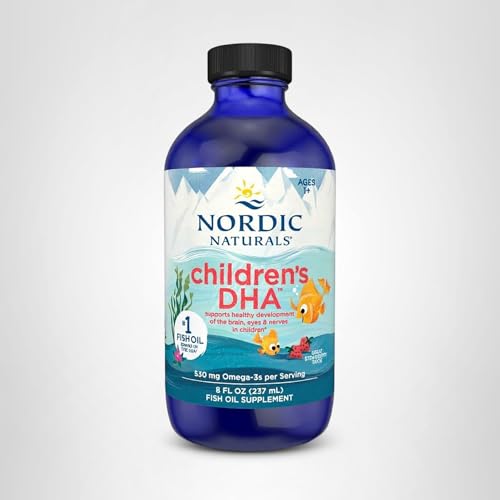 Nordic Naturals Children’s DHA, Strawberry - 8 oz for Kids - 530 mg Omega-3 with EPA & DHA - Brain Development & Function