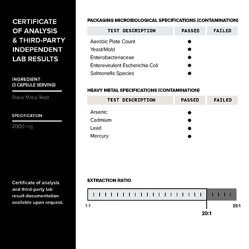 40,000mg Pure Black Maca Root Extract - Ultra Concentrated 20:1 Single Origin Wildcrafted ToniiqBuy Supplements Australia