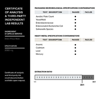 40,000mg Pure Black Maca Root Extract - Ultra Concentrated 20:1 Single Origin Wildcrafted ToniiqBuy Supplements Australia