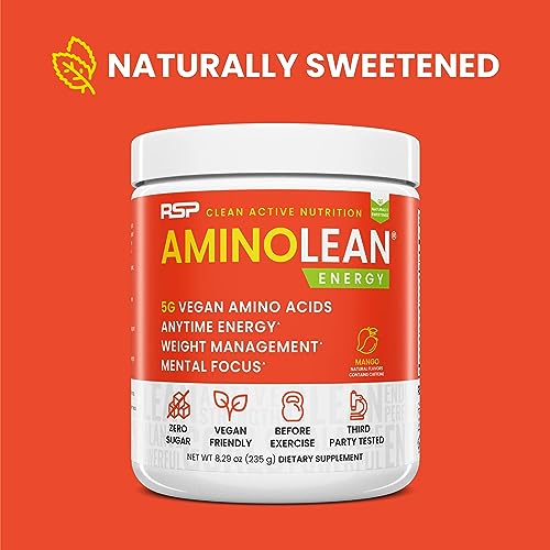 RSP Nutrition Mango Aminolean Amino Acid Supplement Powder, 8.29 OZ RSP NUTRITIONBuy Supplements Australia