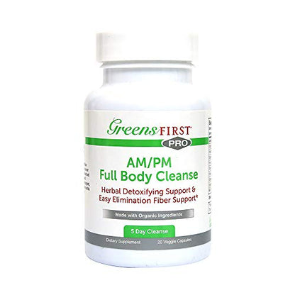 Greens First Full Body AM/PM Cleanse, 20 Veggie Capsules – Supplement for Natural Detox Greens FirstBuy Supplements Australia