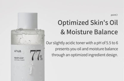 Anua Heartleaf 77% Soothing Toner I pH 5.5 Trouble Care, Calming Skin, Refreshing ANUABuy Supplements Australia