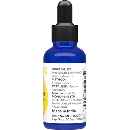 Pine Needle Essential Oil 15 ml - 0.5 oz - Pure & Natural - with Pipette Dropper MONOHERBBuy Supplements Australia