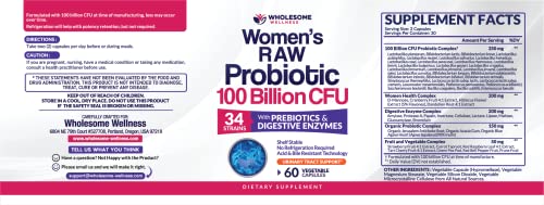 Dr. Formulated Raw Probiotics for Women 100 Billion CFUs with Prebiotics Wholesome WellnessBuy Supplements Australia