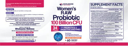 Dr. Formulated Raw Probiotics for Women 100 Billion CFUs with Prebiotics Wholesome WellnessBuy Supplements Australia