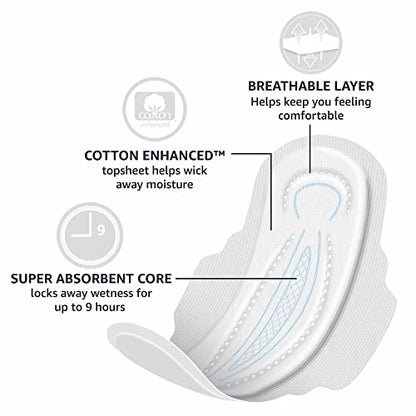 Amazon Basics Thick Maxi Pads with Flexi-Wings for Periods, Long Length, Super Absorbency Amazon BasicsBuy Supplements Australia