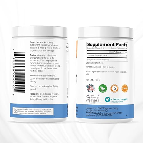 Sandhu's L-Glutamine - 100 Servings -Made in USA -500 Gram- Non-GMO- Amino Sandhu'sBuy Supplements Australia
