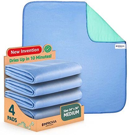 IMPROVIA® Washable Underpads, 34" x 36" (Pack of 4) - Heavy Absorben IMPROVIABuy Supplements Australia