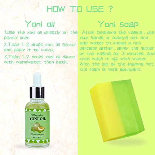 Yoni Soap Bars Yoni Wash & Yoni Oil Set Of 4, 2 * 5.29oz Handmade Vaginal Soap Feminine Wash WovarkieBuy Supplements Australia